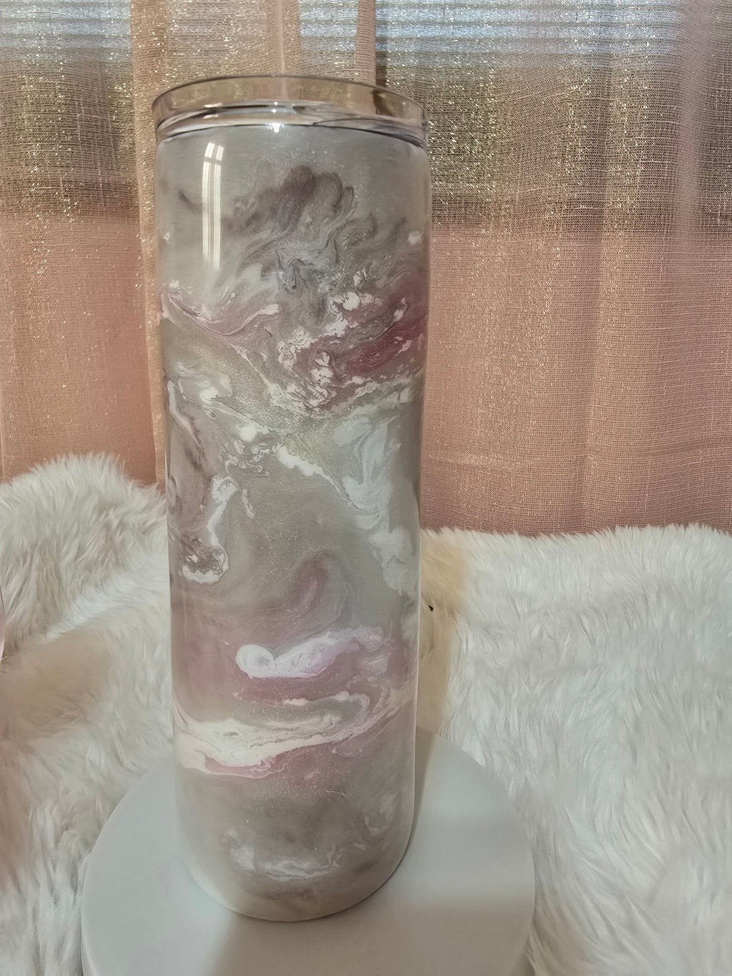 20oz Pink Marble Tumbler